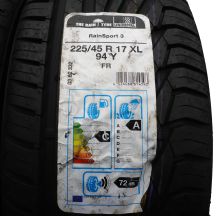 2. 225 45 17 4x UNIROYAL 225/45 R17 94Y XL RainSport 3 Sommerreifen 2019 WIE NEU VOLL