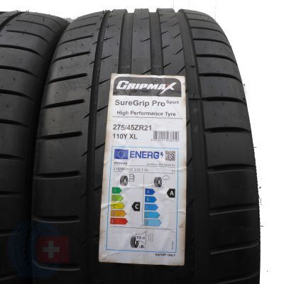 3. 275 45 21 4x GRIPMAX 275/45 R21 110Y XL SureGrip Pro Sport Sommerreifen 2022 WIE NEU VOLL
