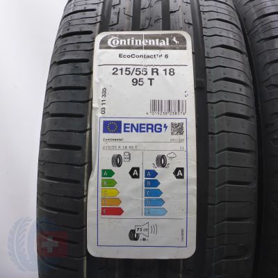 2. 215 55 18 4x CONTINENTAL 215/55 R18 95T EcoContact6 Sommerreifen 2023 VOLL