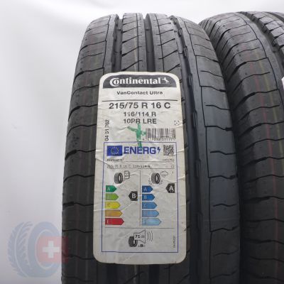 2. 215 75 16C 4x CONTINENTAL 215/75 R16C 116/114R VanContact Ultra Sommerreifen 2023 VOLL WIE NEU 
