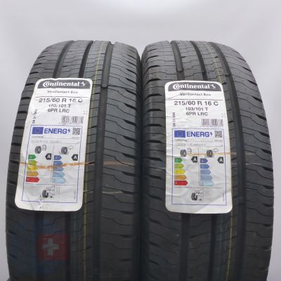 215 60 16C 2x CONTINENTAL 215/60 R16C 103/101T VanContact eco Sommerreifen 2023 VOLL WIE NEU
