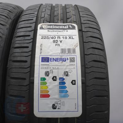 3. 225 40 18 2x CONTINENTAL 225/40 R18 92Y XL EcoContact 6 BMW Sommerreifen 2022 VOLL 