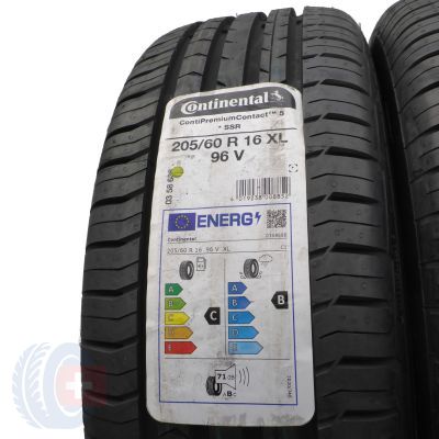 2. 205 60 16 4x CONTINENTAL 205/60 R16 96V XL ContiPremiumContact 5 SSR BMW Sommerreifen 2021 VOLL WIE NEU