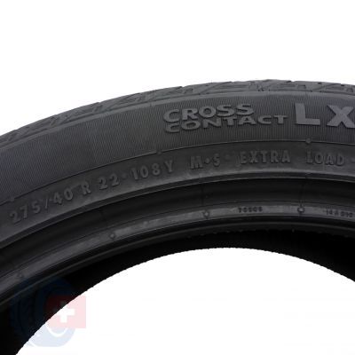 4. 4x Sommerreifen CONTINENTAL 275/40 R22 CrosContact LX SPORT 108Y XL SILET 6.5mm! 