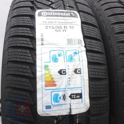 4. 215 55 17 4x CONTINENTAL 215/55 R17 94H WinterContact Ts 850P ContiSeal Winterreifen 2018 WIE NEU VOLL
