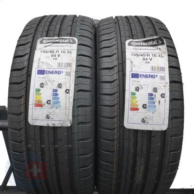 3. 195 45 16 4x CONTINENTAL 195/45 R16 84V XL ContiEcoContact 5 Sommerreifen 2022 WIE NEU VOLL