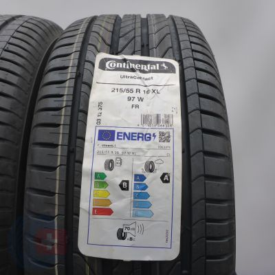 3. 215 55 R16 2x CONTINENTAL 215/55 R16  97W XL UltraContact Sommerreifen 2024 VOLL WIE NEU  