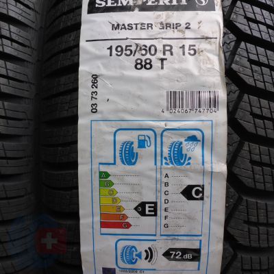 3. 4 x SEMPERIT 195/60 R15 88T Master Grip 2 Winterreifen 2020 VOLL 