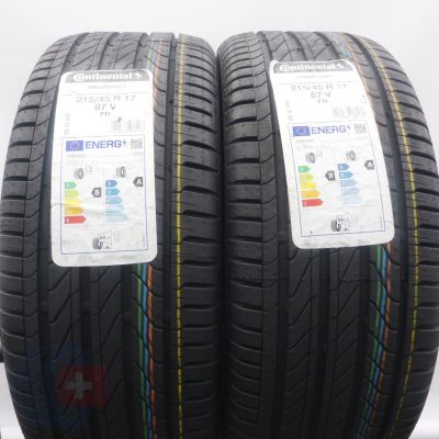 3. 215 45 17 4x CONTINENTAL 215/45 R17 87V XL UltraContact Sommerreifen 2022 VOLL WIE NEU