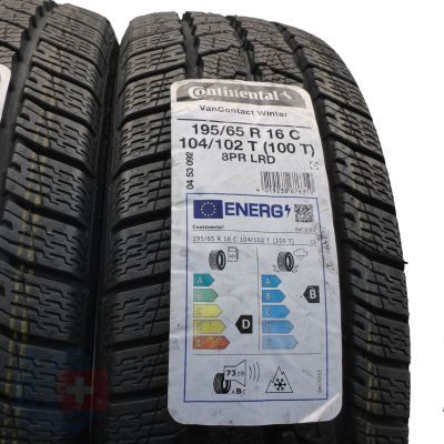 3. 195 65 16C 2x  CONTINENTAL 195/65 R16C 104/102T VanContact Winter Winterreifen 2022 VOLL WIE NEU