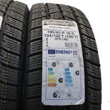 3. 195 65 16C 2x  CONTINENTAL 195/65 R16C 104/102T VanContact Winter Winterreifen 2022 VOLL WIE NEU