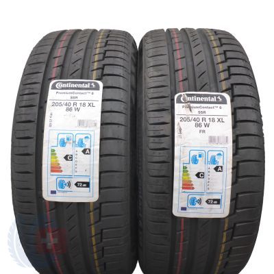 205 40 18 2x CONTINENTAL 205/40 R18 86W XL PremiumContact 6 RSC Sommerreifen 2021 VOLL Wie Neu