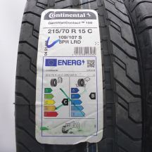 3. 215 70 15C 4x CONTINENTAL 215/70 R15C 109/107S ContiVanContact 100 Sommerreifen 2022, 2023 VOLL