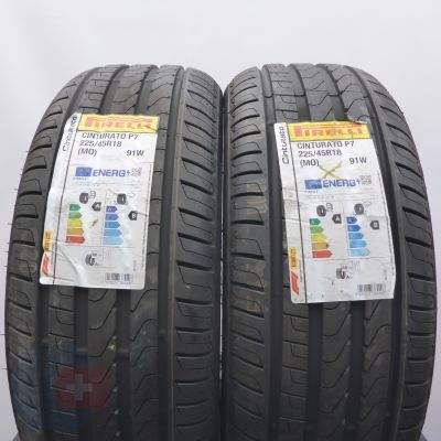 225 45 18 2x PIRELLI 225/45 R18 91W Cinturato P7 Sommerreifen 2023 VOLL WIE NEU