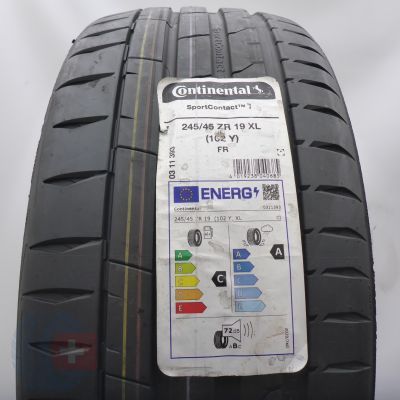 245 45 19 1x CONTINENTAL 245/45 ZR19 102Y XL SportContact 7 Sommerreifen 2024 VOLL WIE NEU 