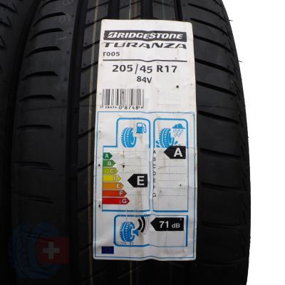 3. 205 45 17 4x BRIDGESTONE 205/45 R17 84V Turanza T005 Sommerreifen 2019/21 VOLL Wie Neu