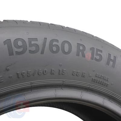 6. 2 x CONTINENTAL 195/60 R15 88H EcoContact 6 Sommerreifen  2022 5-5.5mm 