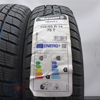 2. 155 65 14 2x BARUM 155/65 R14 75T Polaris 5 Winterreifen 2023 VOLL WIE NEU 