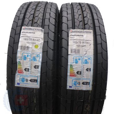 2 x BRIDGESTONE 185/75 R14 C 102/100R Duravis R660 Sommerreifen  2019/20 VOLL WIE NEU 