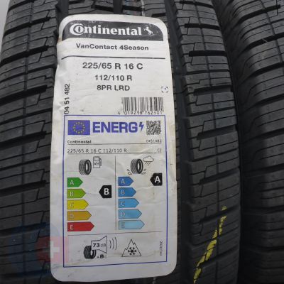 2. 225 65 16C 4x CONTINENTAL 225/65 R16C 112/110R VanContact 4Season Ganzjahresreifen 2023 WIE NEU VOLL