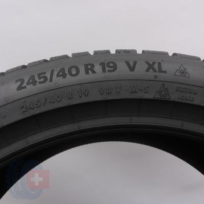 7. 245 40 19 4x CONTINENTAL 245/40 R19  98V XL WinterContact TS 870 P Winterreifen 2022 VOLL WIE NEU 