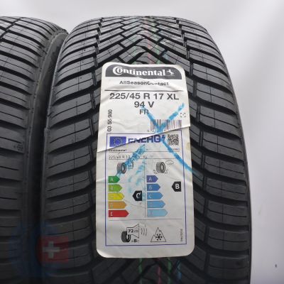 2. 225 45 17 2x CONTINENTAL 225/45 R17 94V XL AllSeasonContact Ganzjahresreifen 2023 VOLL WIE NEU 