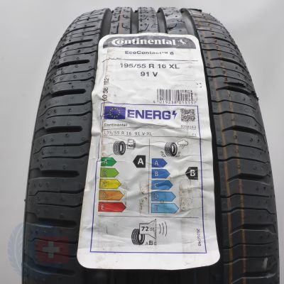 195 55 R16 1x CONTINENTAL 195/55 R16 91V XL EcoContact 6 Sommerreifen 2024 Ungebraucht   