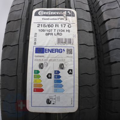 2. 215 60 17C 2x CONTINENTAL 215/60 R17C 109/107T VanContact Ultra Sommerreifen 2022 VOLL