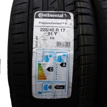 2. 225 45 17 2x CONTINENTAL 225/45 R17 91Y XL PremiumContact 6 Sommerreifen 2019 VOLL WIE NEU