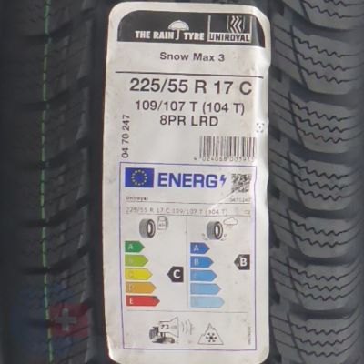 2. 225 55 17C 4x UNIROYAL 225/55 R17C 109/107T SnowMax 3 Winterreifen 2022 VOLL