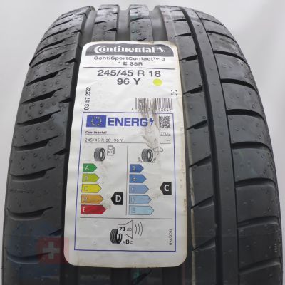245 45 18 1x CONTINENTAL 245/45 R18 96Y ContiSportContact 3 BMW RFT Sommerreifen 2022 Ungebraucht  