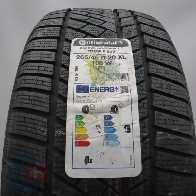  265 45 20 1x CONTINENTAL  265/45 R20 108W XL SUV ContiWinterContact TS 830 P Winterreifen 2021 Ungebraucht  
