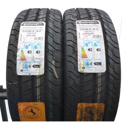 3. 215 60 16C 4x CONTINENTAL 215/60 R16C 103/101T ContiVanContact 100 Sommerreifen 2020 VOLL WIE NEU 
