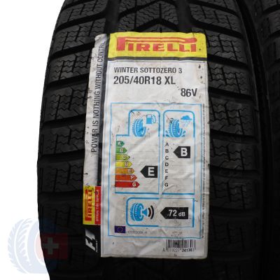 3. 205 40 18 4x PIRELLI 205/40 R18 86V XL Sottozero 3 Winter 2018/19 Winterreifen VOLL Wie Neu