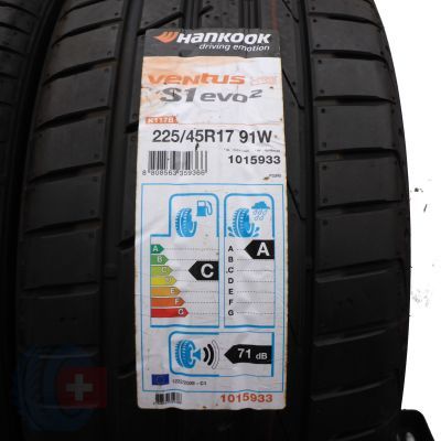 2. 2 x HANKOOK 225/45 R17 91W Ventus S1 evo 2 K117B BMW RunFlat Sommerreifen 2020 WIE NEU VOLL