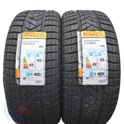 3. 215 45 16 4x PIRELLI 215/45 R16 86H Winter Sottozero 3 Winterreifen 201686H Winter Sottozero 3 Zimowe 2016 VOLL Ungebraucht  