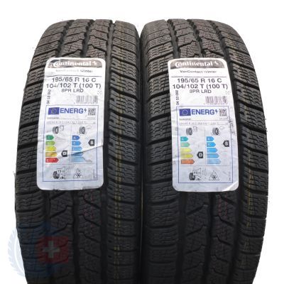 195 65 16C 2x  CONTINENTAL 195/65 R16C 104/102T VanContact Winter Winterreifen 2022 VOLL WIE NEU