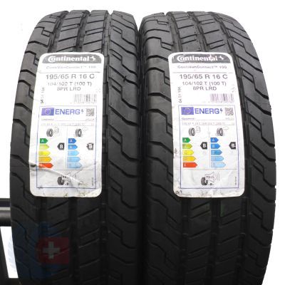 3. 195 65 16C 4x CONTINENTAL 195/65 R16C 104/102T ContiVanContact 100 Sommerreifen 2021/22 VOLL WIE NEU 