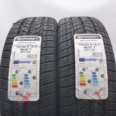 4. 195 60 16C 4x CONTINENTAL 195/60 R16C 99/97T VanContact Winter Winterreifen 2022 VOLL 