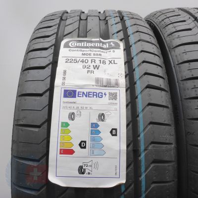 2.  225 40 18 2x CONTINENTAL 92W XL ContiSportContact 5 MOE RFT Sommerreifen 2022 VOLL  2.  225 40 18 2x CONTINENTAL 92W XL ContiSportContact 5 MOE RFT Sommerreifen 2022 VOLL
