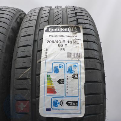 2. 205 40 18 2x CONTINENTAL 205/40 R18 86Y XL PremiumContact 6 Sommerreifen 2021 Ungebraucht  