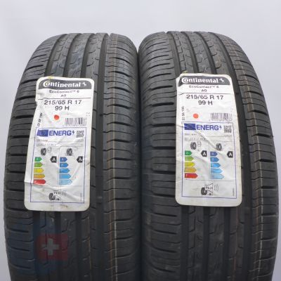 4. 215/65 R17 4x CONTINENTAL 215/65 R17 99H EcoContact 6 A0 Sommerreifen 2021  VOLL WIE  NEU