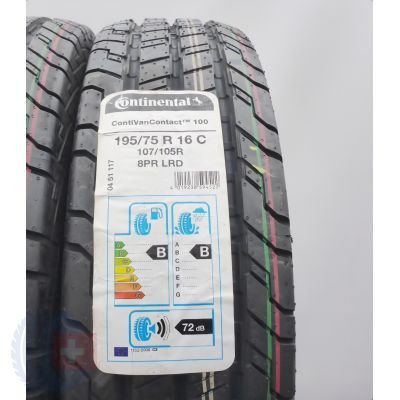 3. 195 75 16C 2x CONTINENTAL 195/75 R16C  107/105R ContiVanContact 100 Sommerreifen 2010/20 VOLL 