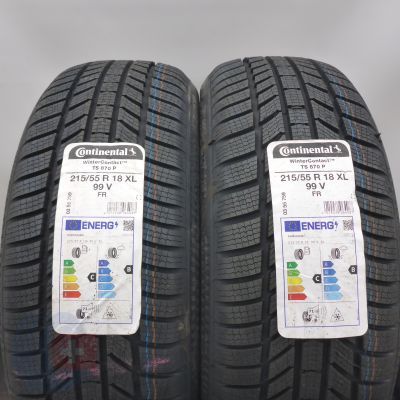 215 55 18 2x CONTINENTAL 215/55 R18 99V XL WinterContact TS 870 P Winterreifen 2023 VOLL WIE NEU 