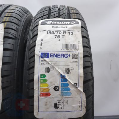 2.  155/70 R13 2x BARUM 75T Brillantis 2 Sommerreifen 2023 VOLL WIE NEU 