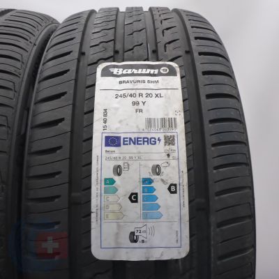 2. 245 40 20 2x BARUM 245/40 R20 99Y XL Bravuris 5 Sommerreifen 2025 VOLL WIE NEU 