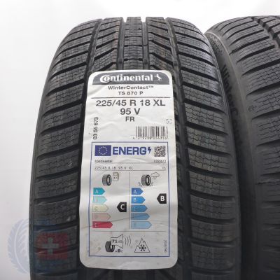 2. 225 45 18 2x CONTINENTAL 225/45 R18 95V XL WinterContact TS 870 P Winterreifen 2022 Ungebraucht     