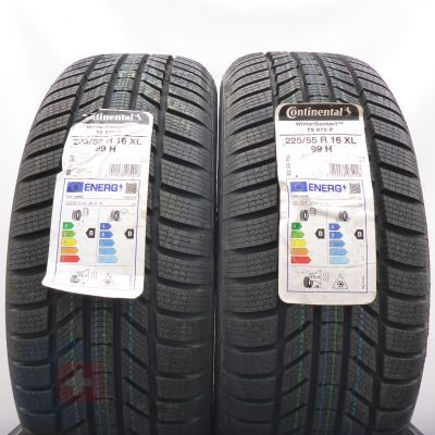 225 55 16 2x CONTINENTAL 225/55 R16 99H XL WinterContact TS 870 P Winterreifen 2023 VOLL WIE NEU  