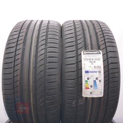 275 40 19 2x CONTINENTAL 275/40 R19 105W XL ContiSportContact 5 Sommerreifen 2021 Ungebraucht  