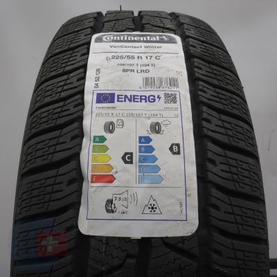 225 55 17C 1x CONTINENTAL 225/55 R17C 109/107T VanContact Winter Winterreifen 2024 VOLL